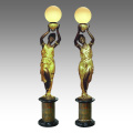 Candelabro Estatua Lady Candlestick Bronce Escultura TPE-270 y 271 / 270L y 271L